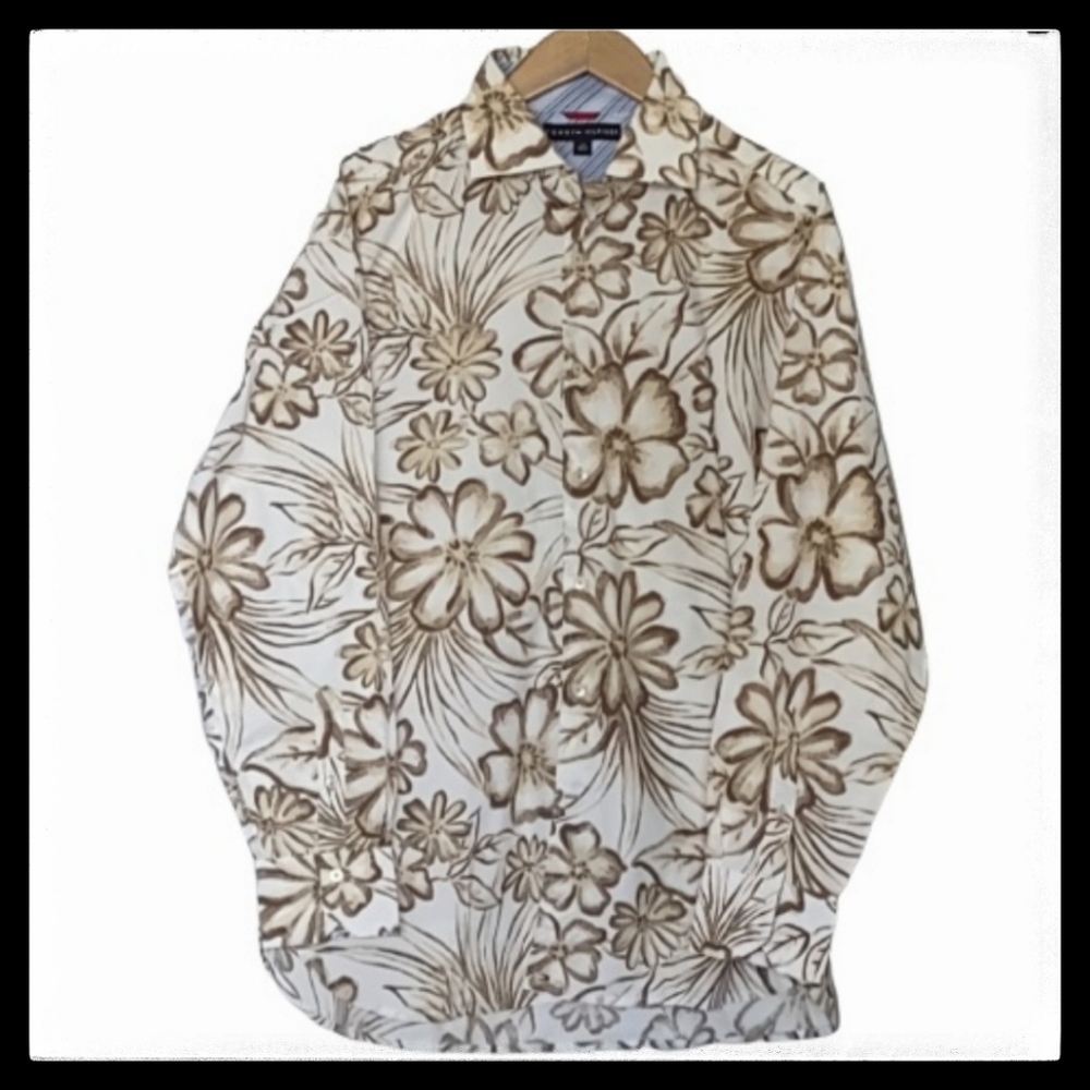 Tommy Hilfiger NWOT Men's Hawaiian Print Shirt Sz. Lg.